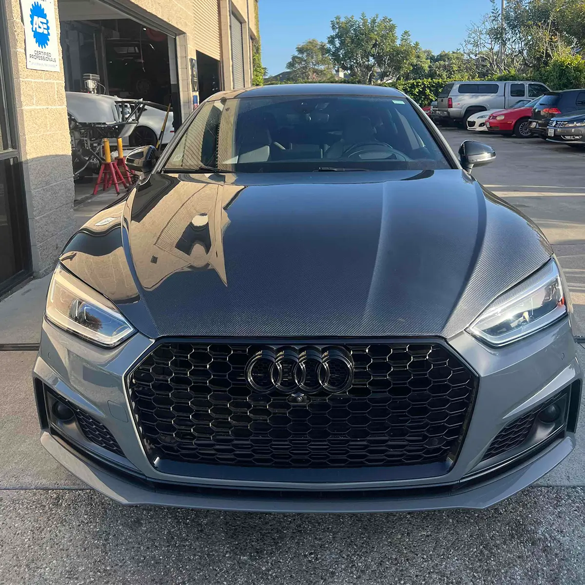 Capô de fibra de carbono 2017-2020 para Audi A4 S4 RS4 A5 S5 RS5 B7 B8 B8.5 B9 B10 Q3 Q4 Q5 SQ7