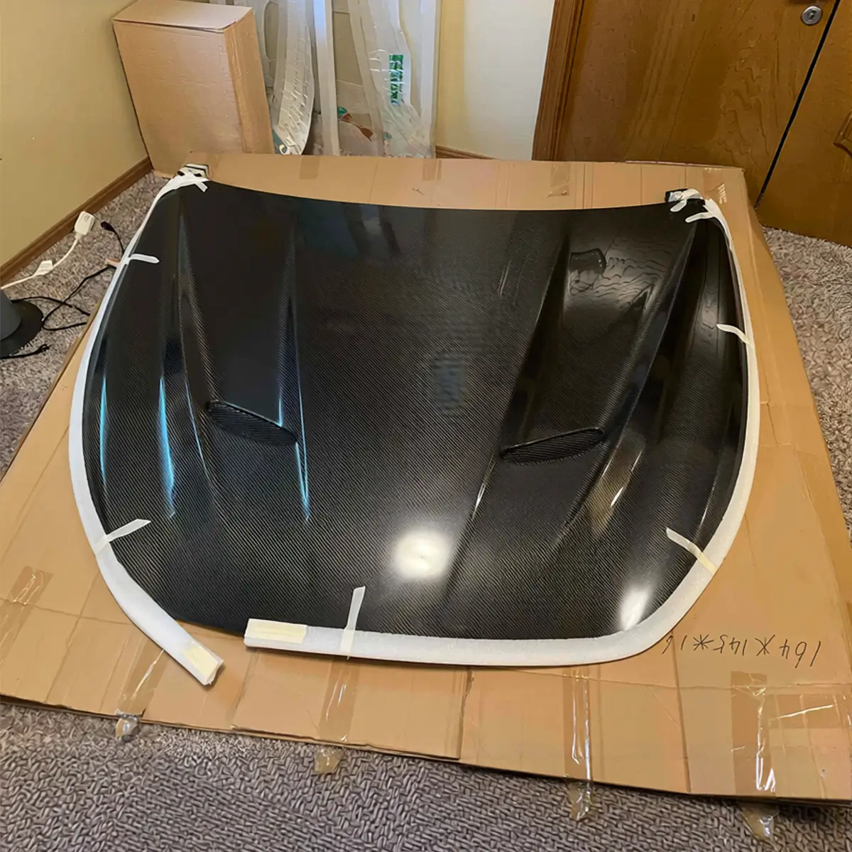 Capota de ventilação do capô do motor em fibra de carbono para Infiniti Q50 Q50s 2013+