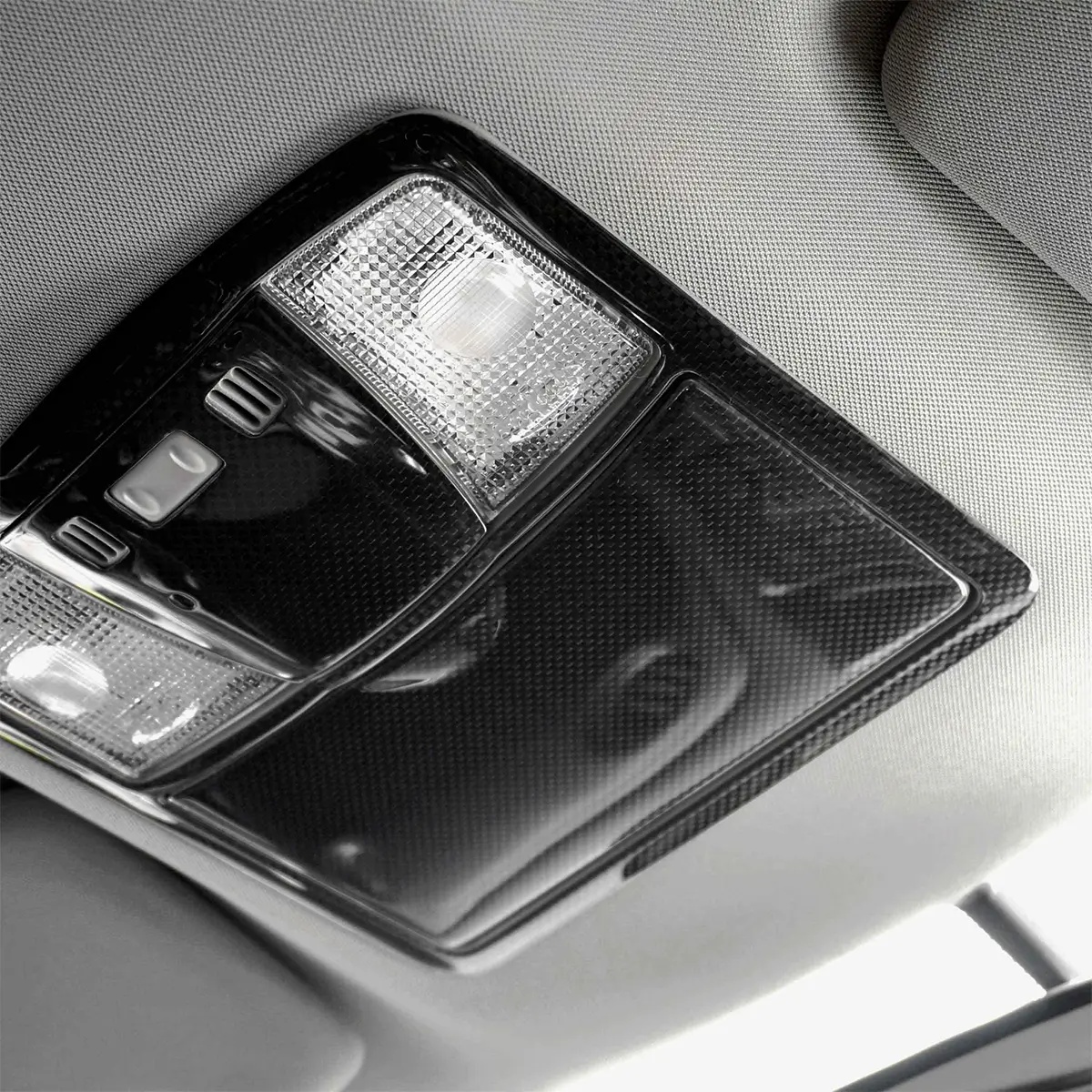carbon fiber custom map light surround trim with sheet