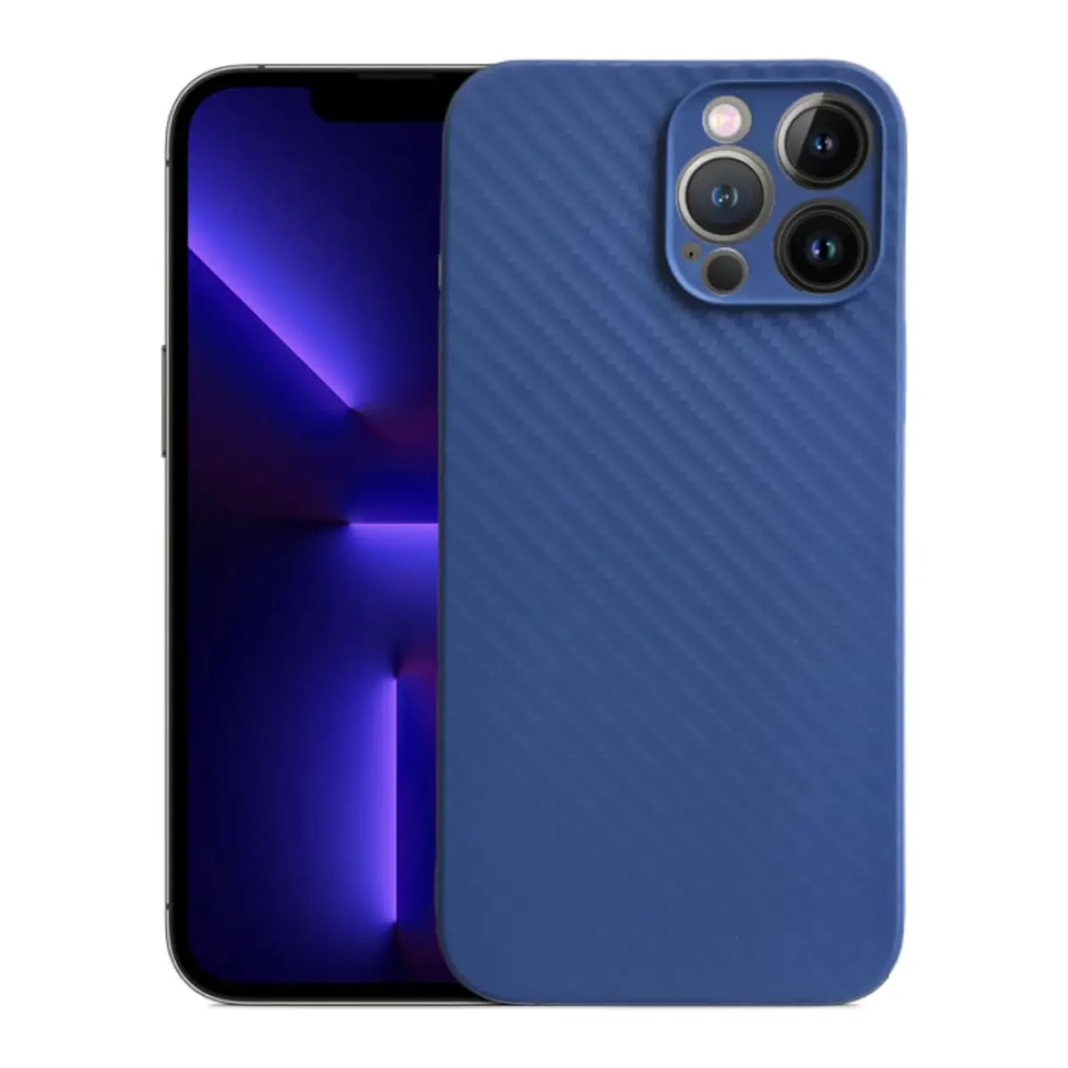 blue carbon fiber phone case
