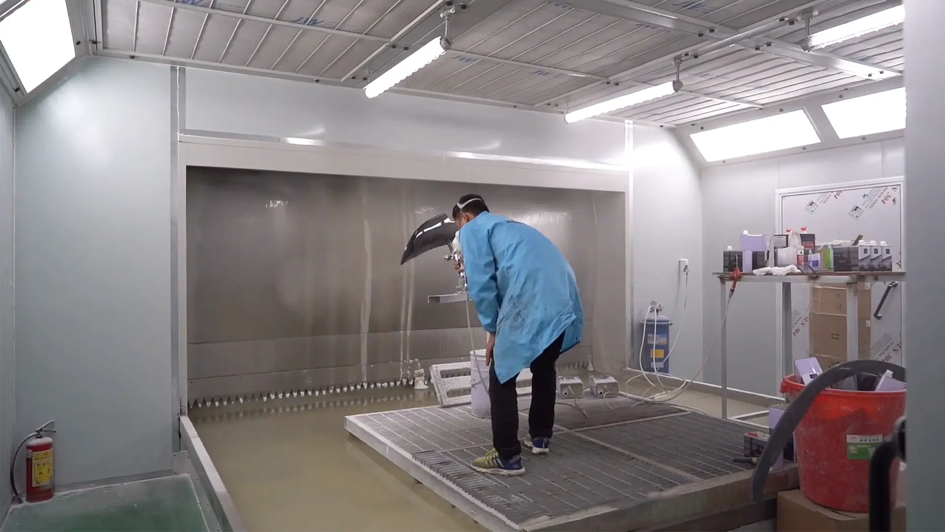 carbon fiber finish painting area