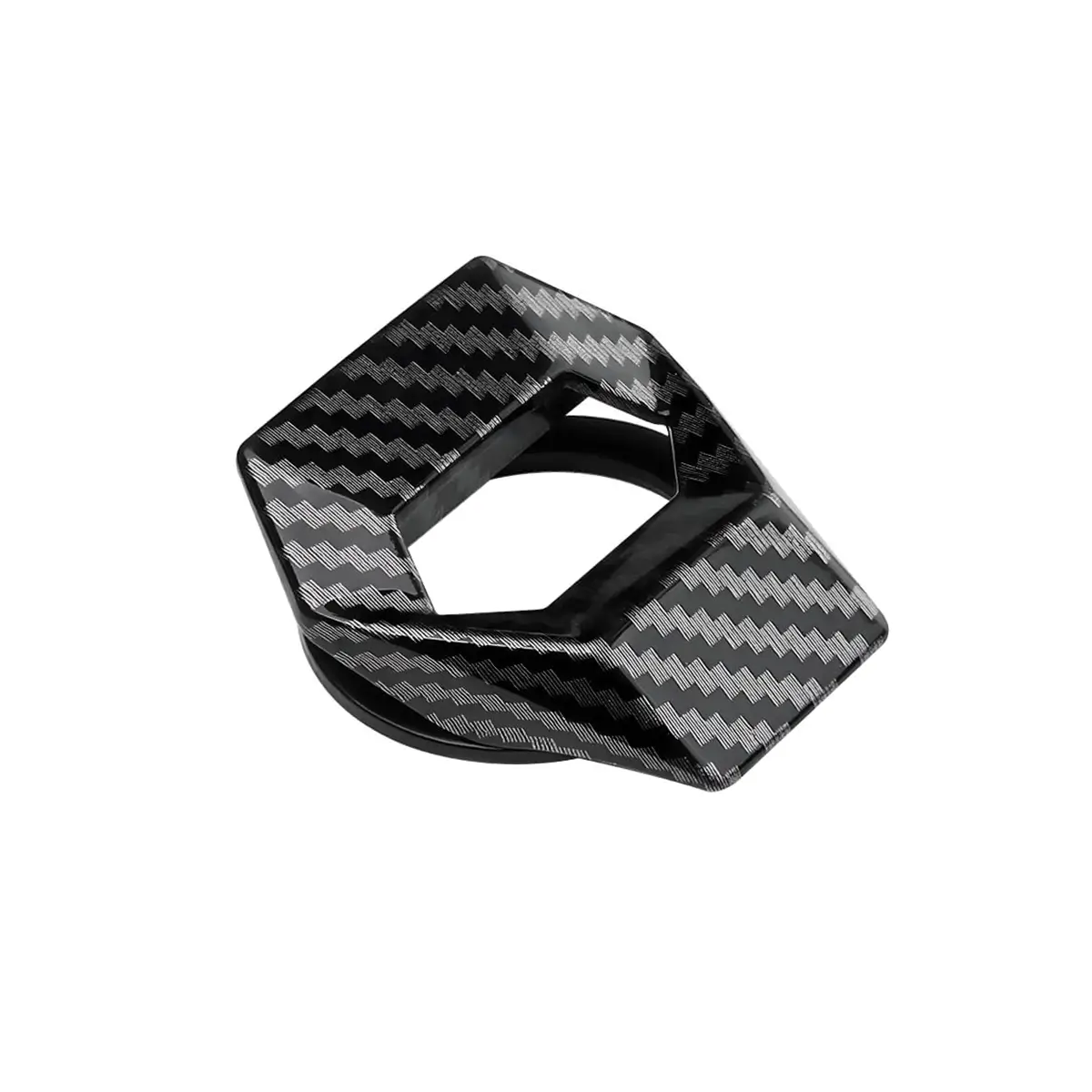 custom carbon fiber trim overlay for an automotive push-start button