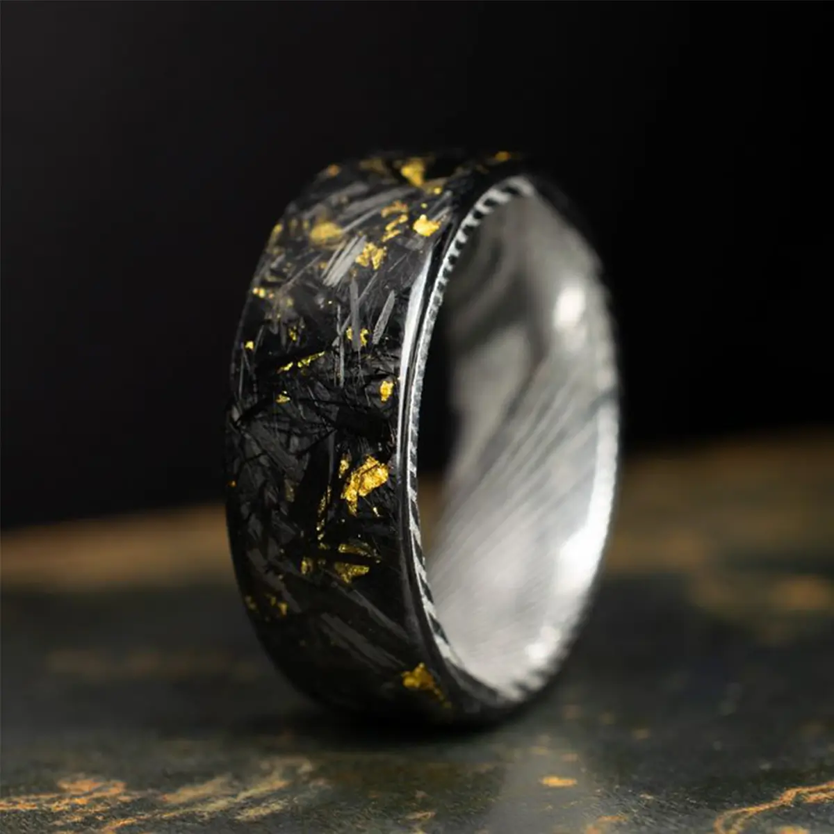 custom gold carbon fiber ring