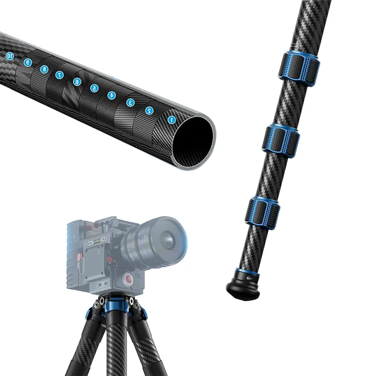 custom best carbon fiber camera tripod