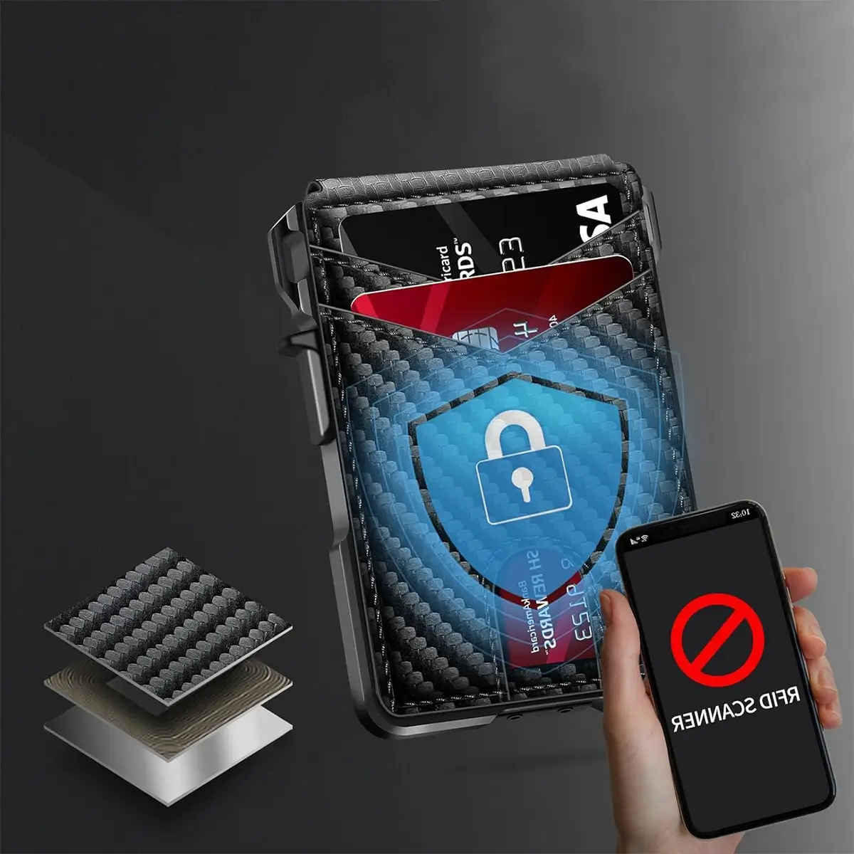 custom carbon fiber rfid wallet